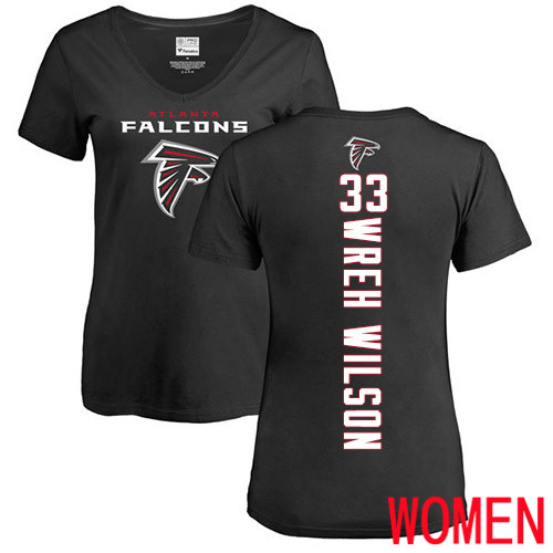 Atlanta Falcons Black Women Blidi Wreh-Wilson Backer NFL Football #33 T Shirt->nfl t-shirts->Sports Accessory